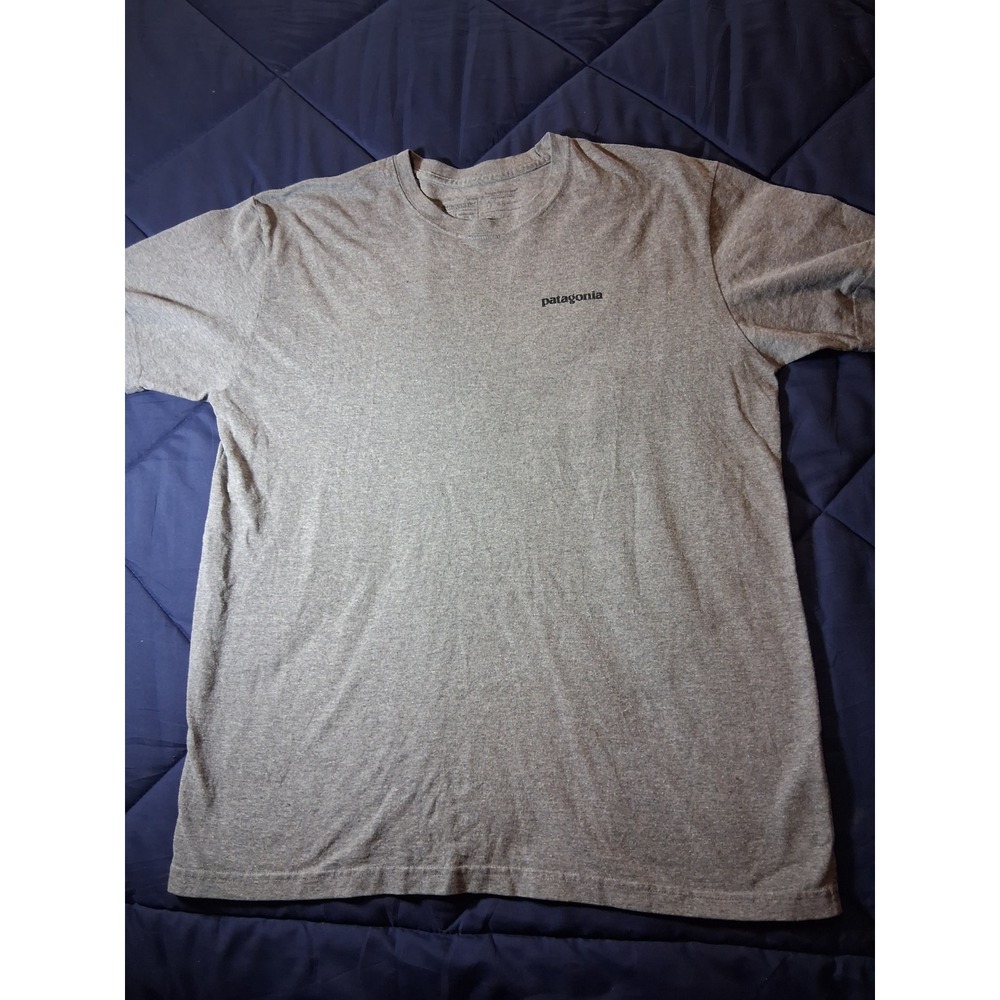 Patagonia Mens Responsibili-Tee P-6 Logo Grey Short Sleeve‎ T-Shirt Large